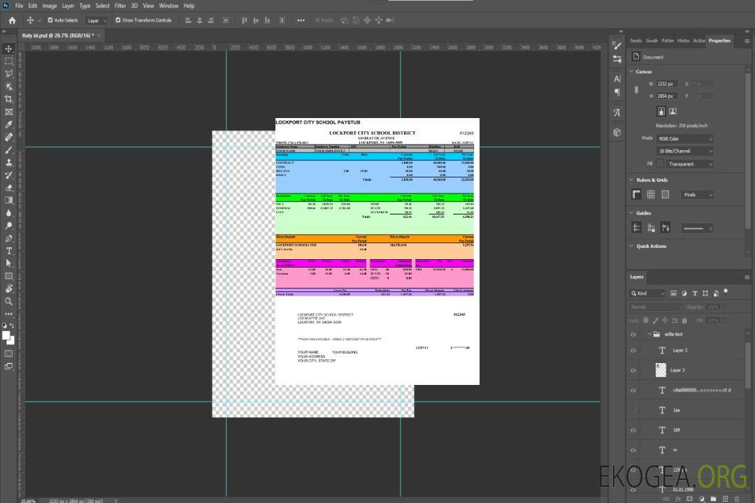 Modèle Word et PDF de bulletin de paie de l'école de Lockport City template Modèle Word et PDF de bulletin de paie de l'école de Lockport City template